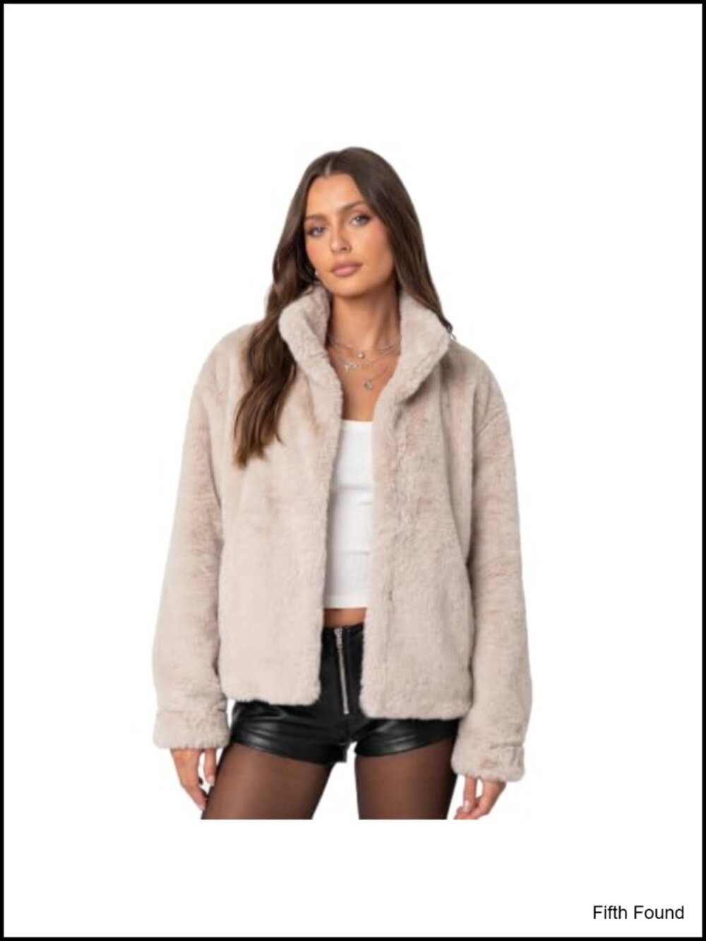 Womens Faux Fur Coat Fluffy Furry Cropped Jacket Oversized